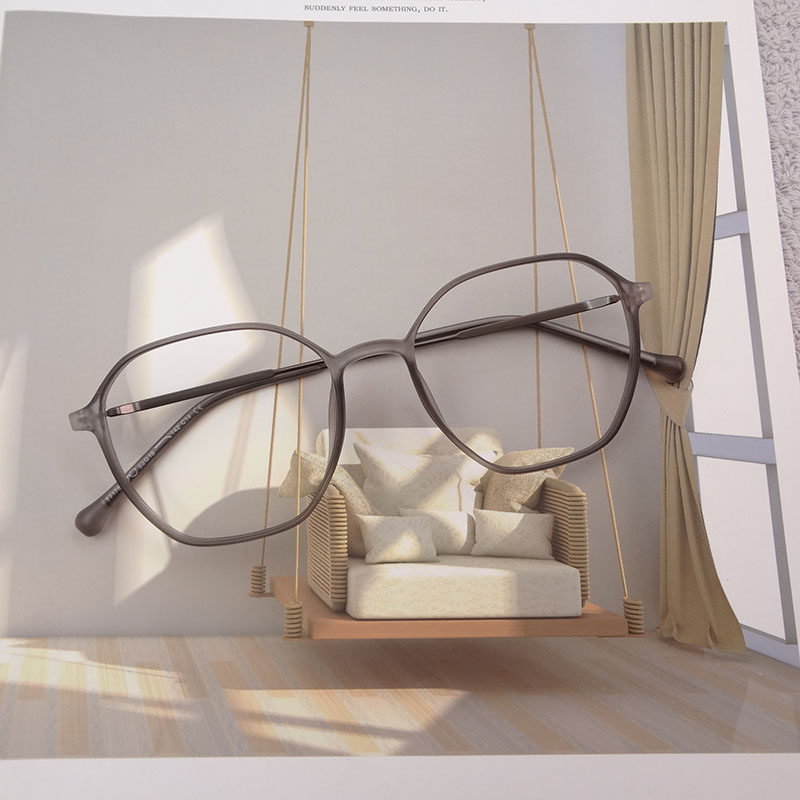 超轻TR90韩版细框素颜小红书可配高度近视眼镜框女多边形镜架潮流