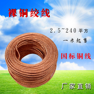 铜绞线导电带桥架接地线新品裸铜国标多股多芯软铜线紫铜编织圆线