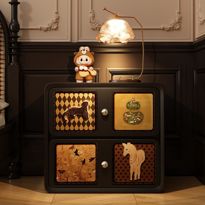 中古风床头柜新款小型床头收纳柜