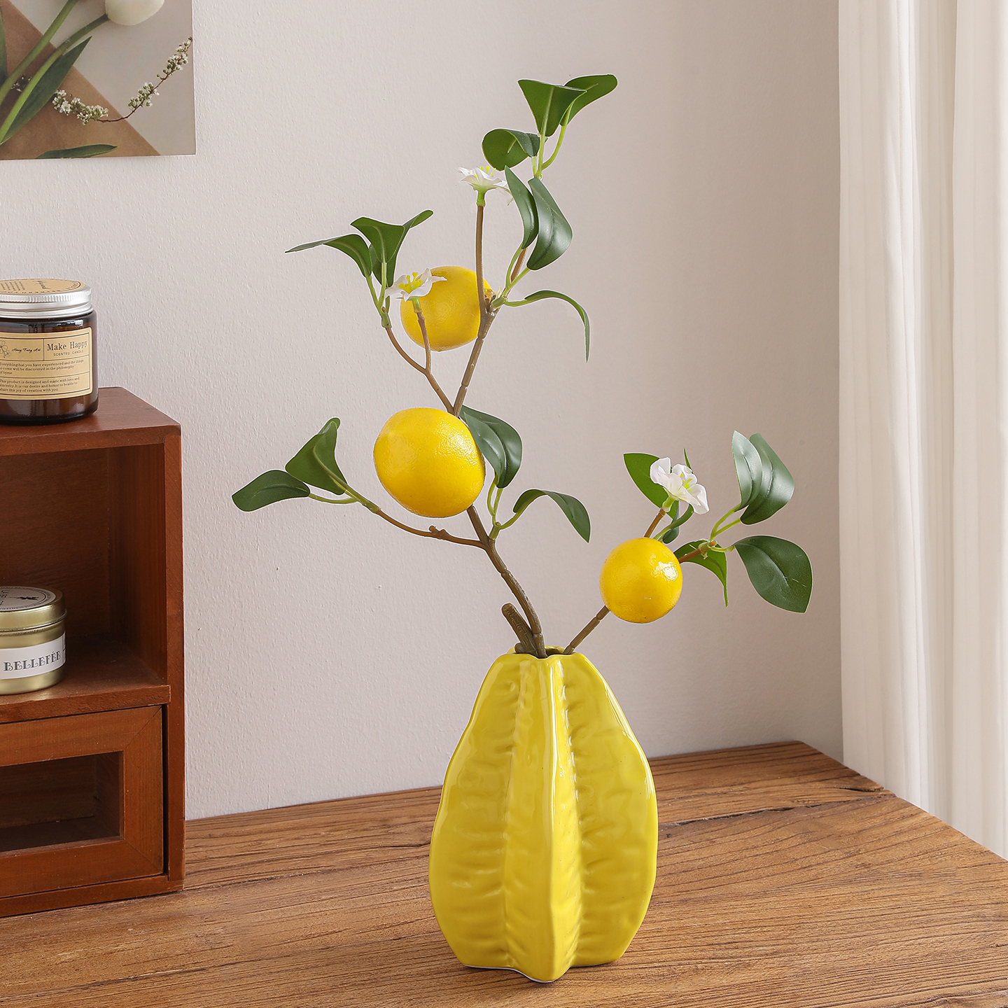 杨桃陶瓷花瓶摆件桌面装饰品