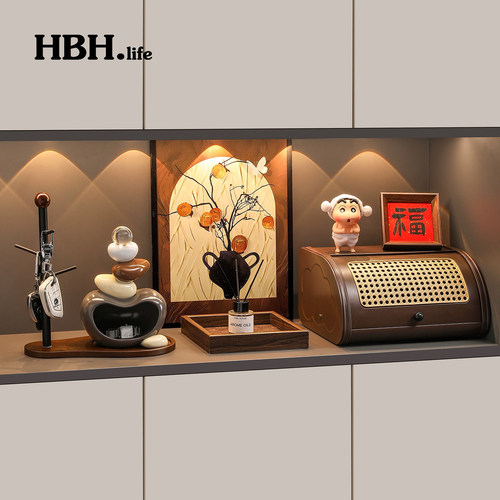 中古风时来运转玄关钥匙收纳摆件