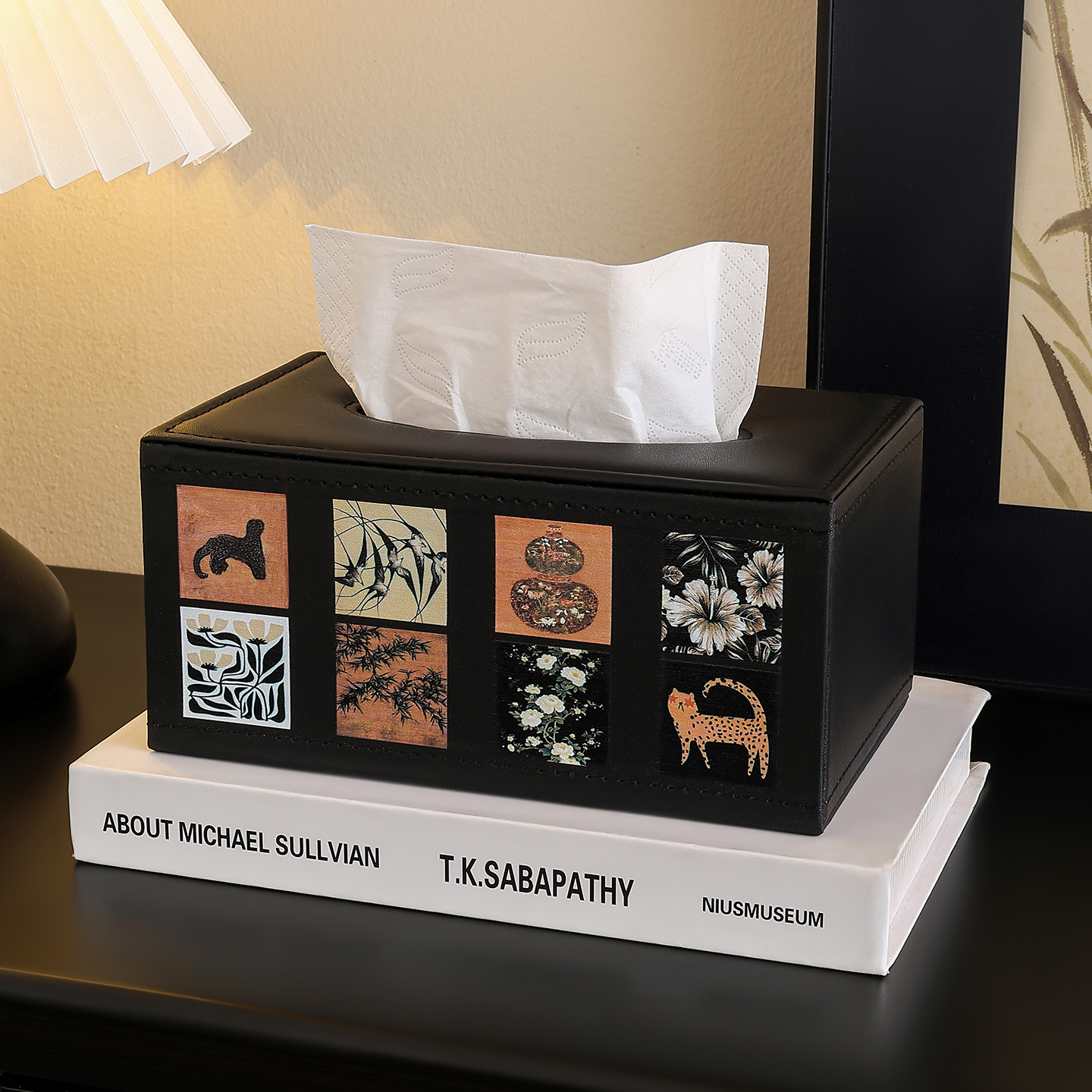 中古风桌面收纳纸巾盒摆件客厅创意遥控器收纳盒新款餐巾纸抽纸盒