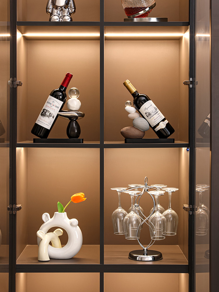 时来运转红酒架摆件酒柜电视柜轻奢高档红酒托杯家居餐边柜装饰品,家居饰品,装饰摆件,淘宝优惠券,粉丝福利购,淘宝优惠卷
