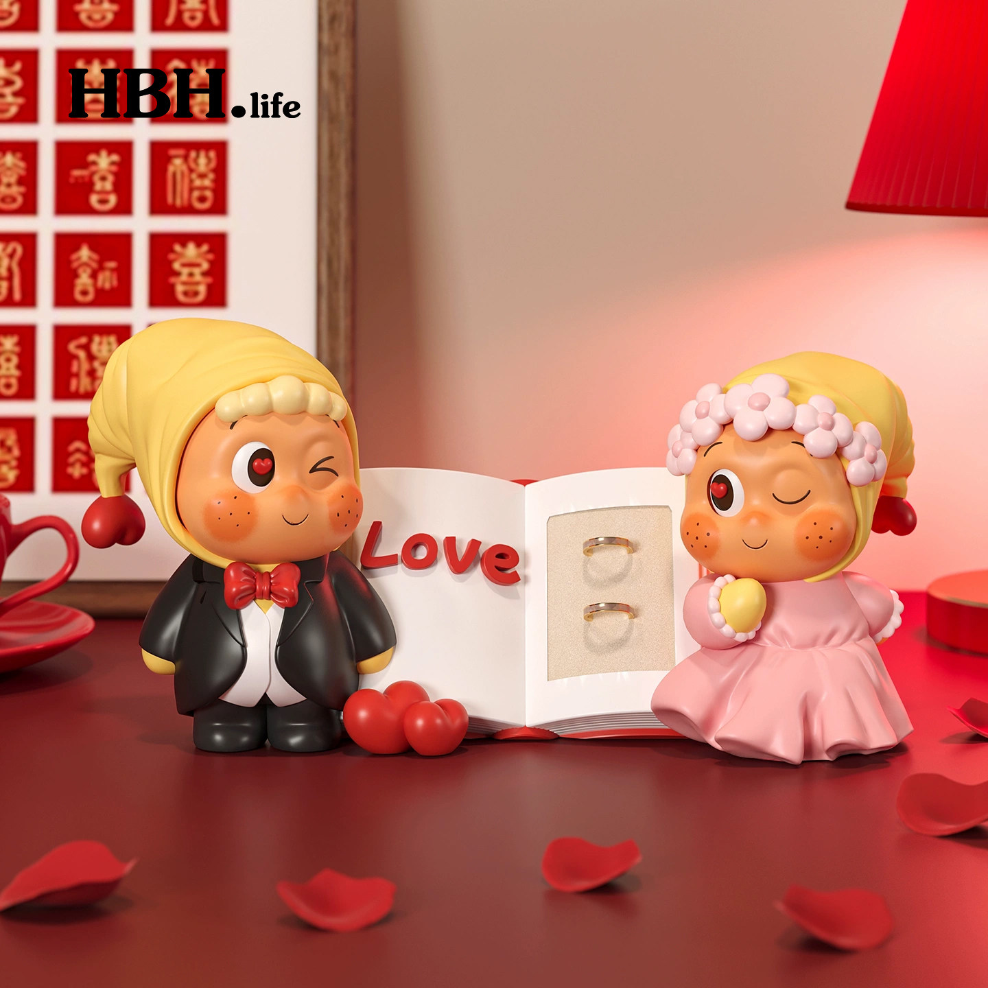结婚礼物送新娘订婚布置装饰摆件新婚喜庆情侣婚房创意装饰品一对