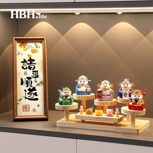 五路财神爷玄关桌面装饰家居好物