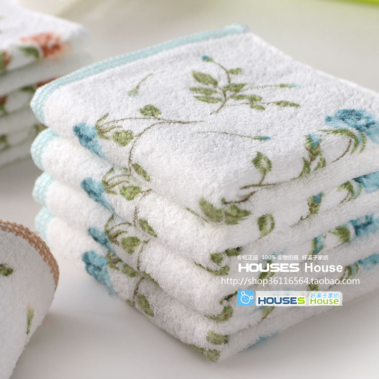 金号毛巾纯棉花韵田园风格印花全棉柔软吸水家用面巾洗脸毛巾