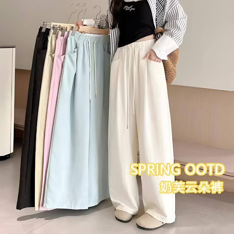小个子胖MM显瘦山本裤子大码慵懒风休闲裤女装夏季高腰垂感阔腿裤