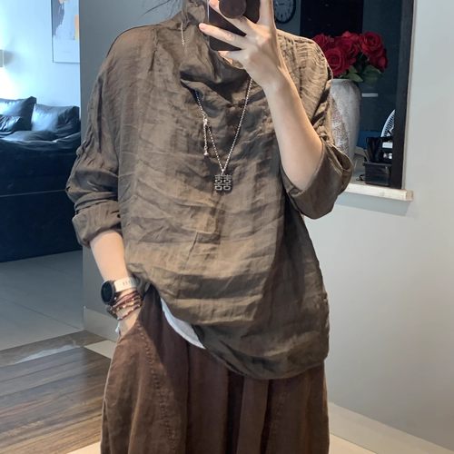 2025春夏原创百搭宽松苎麻衫