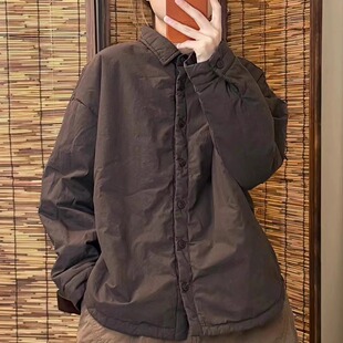 2025冬季新款休闲全棉翻领轻薄保暖棉服上衣女宽松显瘦棉衣外套潮