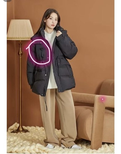 包邮 专柜货 保暖蓬松羽绒服女宽松休闲版型 高克重80白鸭绒百搭