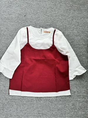 包邮 特价清仓！红白拼色假两件套 白菜好货 复古百搭