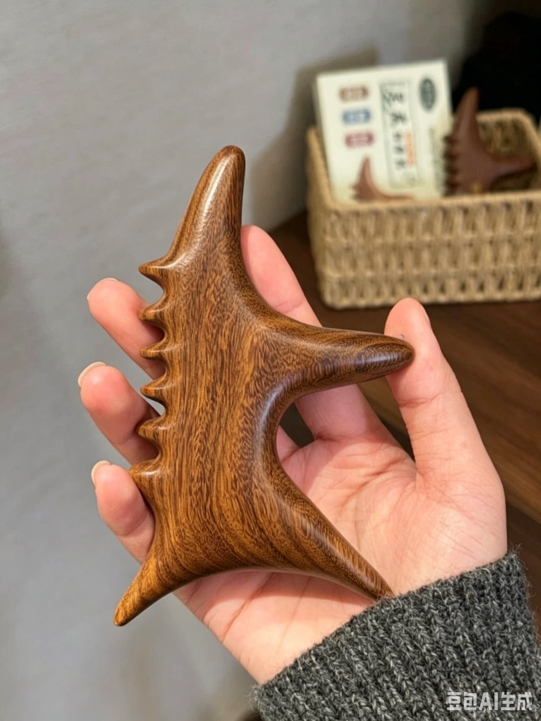 高品质！盒装足底专业经络穴位按摩器，甄选莫桑比克进口黄金檀木