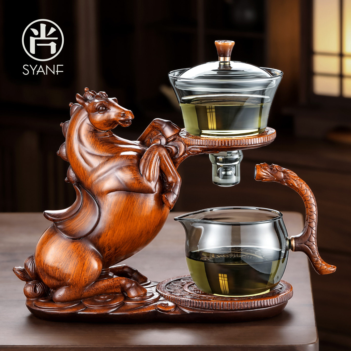 懒人泡茶专用茶具套装2026新款家用高档功夫磁吸自动玻璃茶壶茶杯
