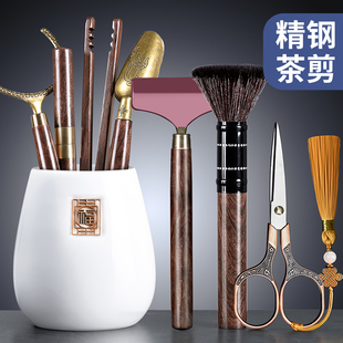 泡茶工具茶夹家用功夫茶具配件用品大全 羊脂玉白瓷茶道六君子套装