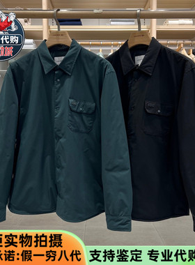 LACOSTE法国鳄鱼男士保暖休闲风宽松绗缝衬衫翻领棉服外套CH8344