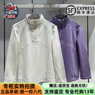 Skechers斯凯奇儿童2026冬季男女童针织半拉链长袖T恤衫P426K012