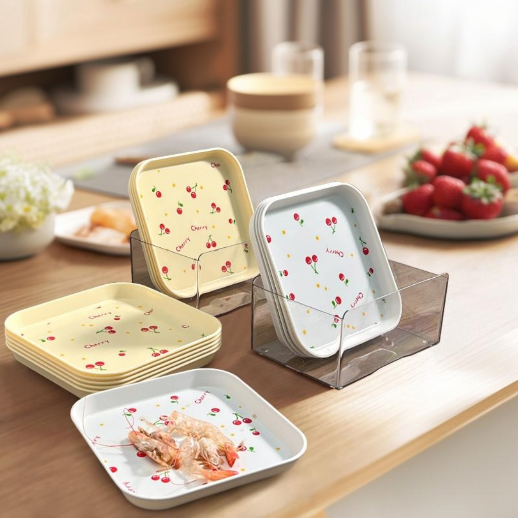 吐骨碟家用吐骨头盘碟食品级水果零食小吃碟可洗碗机渣盘带收纳架