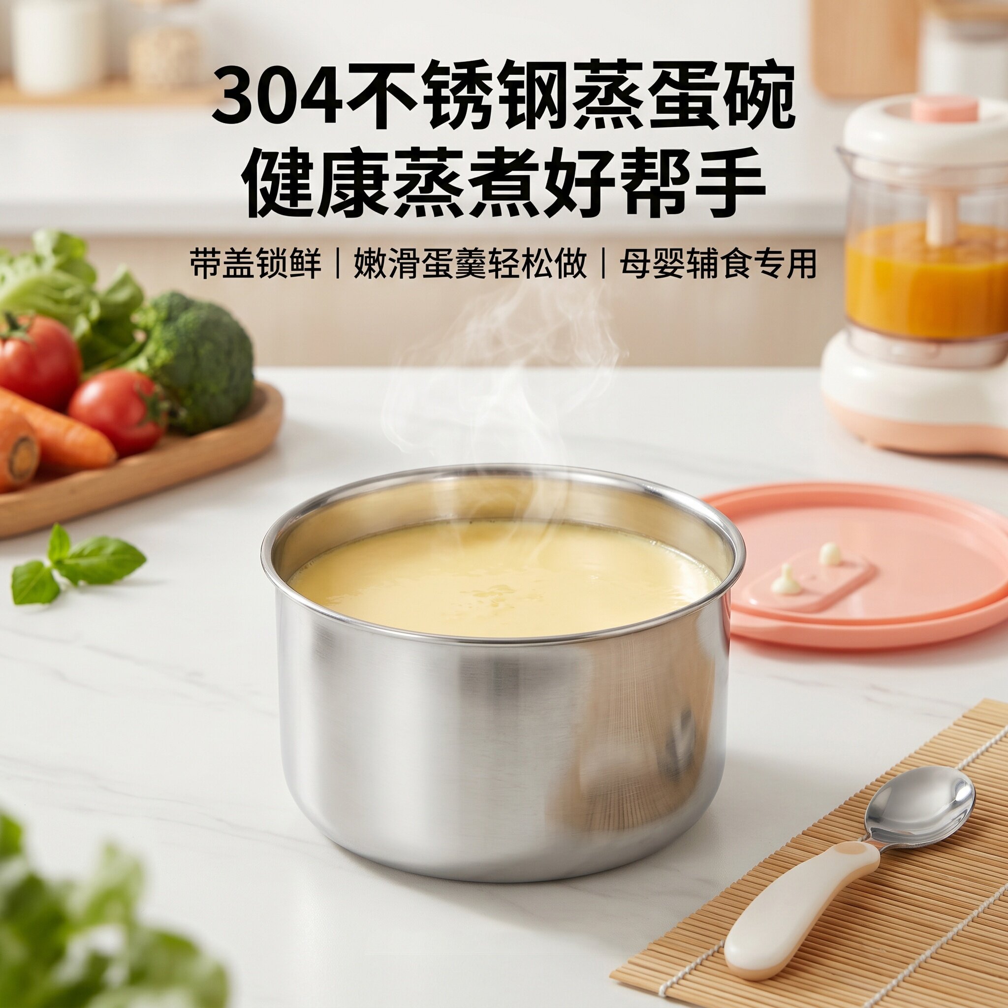 304不锈钢保鲜盒食品级200ml可微波加热蒸蛋碗母婴辅食便携圆形图片