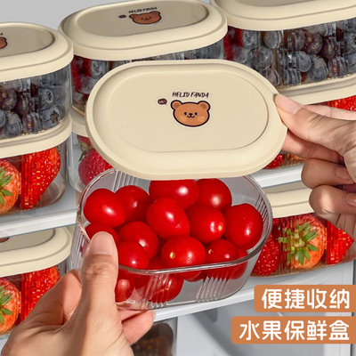 水果盒子食物保鲜盒小号带盖分装盒冰箱专用冷冻收纳盒食品级家用
