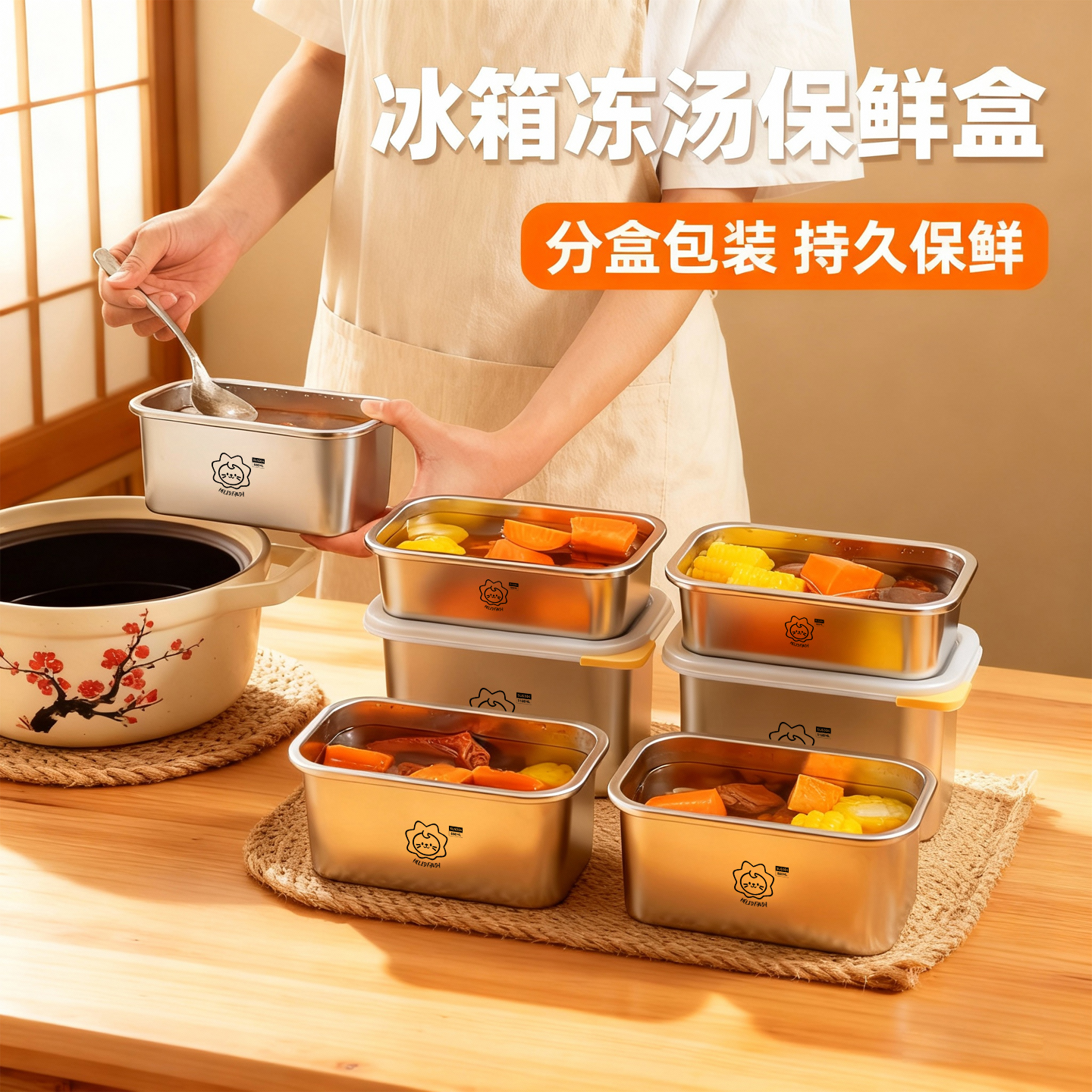 保鲜盒冰箱冷冻盒食品级冻汤分装