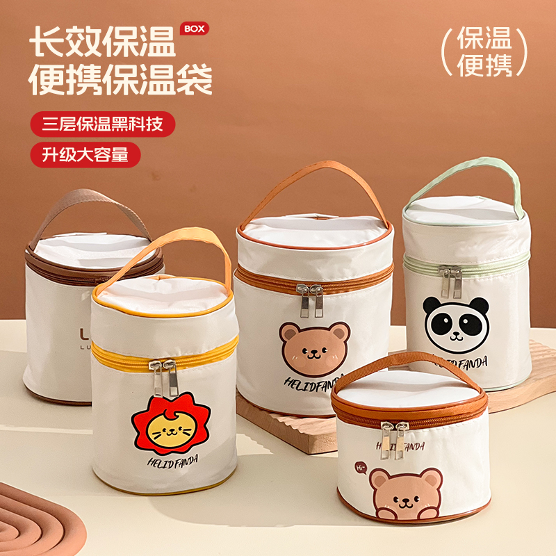 可爱饭盒袋加厚防水便当手提包学生带饭上班族卡通保温装餐饭盒袋