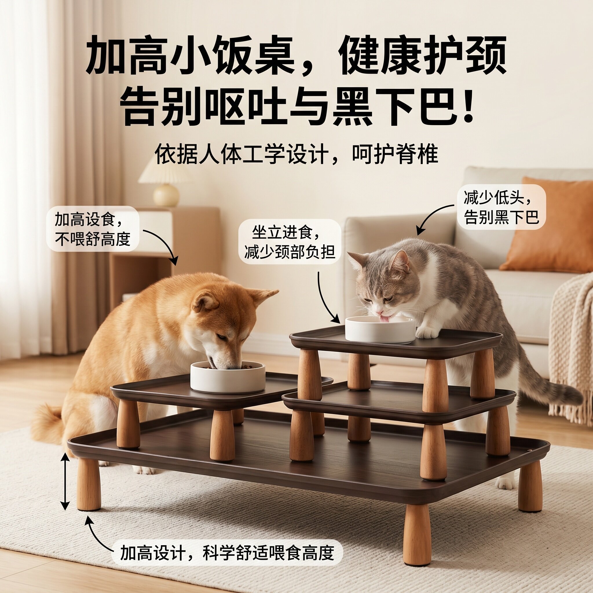 宠物猫狗喂食盘吃饭防漏食防打翻防水防滑餐垫子大号加高托盘