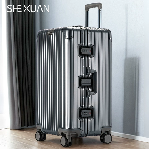 Металлический вместительный и большой чемодан, металлическая коробка, алюминиево-магниевый сплав, 28 дюймов, увеличенная толщина