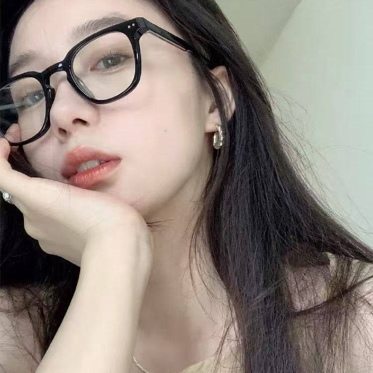 黑框近视眼镜框男款可配度数防蓝光变色黑色方框大框显脸小女