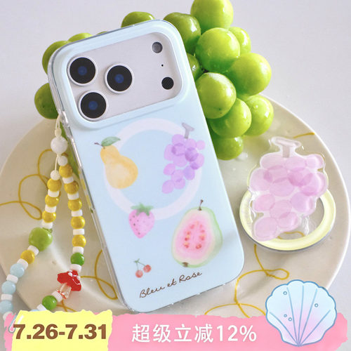 BLEU et ROSE【夏日果园】双层imd磁吸手机壳保护套适用iPhone17p法式水果ins