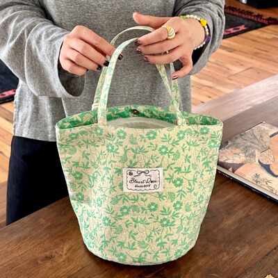 BLEU et ROSE【杏花包】原创新中式双面提花水桶包大容量帆布袋