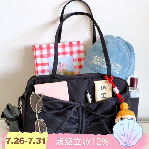 BLEU et ROSE【法棍包】蝴蝶结腋下包单肩包旅行袋休闲波士顿防水