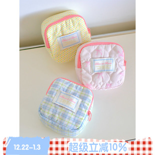 甜心小方 ROSE 原创可爱立体化妆包收纳袋旅行包便携 BLEU