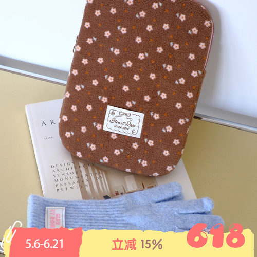 BLEU et ROSE【焦糖棕】可爱11寸ipad内胆包保护套毛绒秋冬收纳