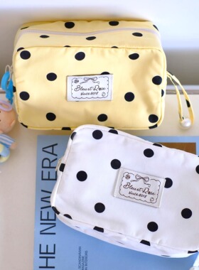 BLEU et ROSE【Polka dot】原创波点立体大容量化妆包收纳零钱包