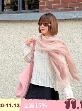 BLEU et ROSE【流沙】日系双层丝巾桑蚕丝仙女薄纱羊毛春夏氛围感