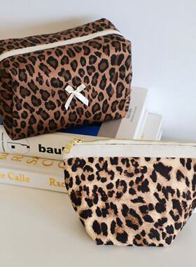 BLEU et ROSE【Lanzarote】原创豹纹立体大容量化妆包收纳零钱包