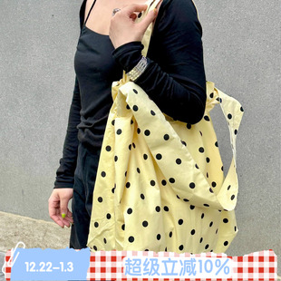 dot BLEU Polka ROSE 波点撞色大容量斜挎单肩包帆布袋收纳