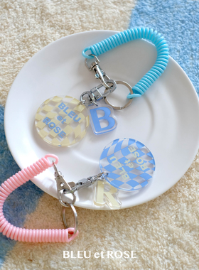BLEU et ROSE【扭扭】原创棋盘格亚克力手环钥匙扣包包挂件小众