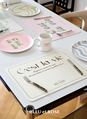 BLEU et ROSE【马卡龙】原创ins风餐垫皮防水隔烫桌垫鼠标垫硅胶