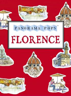 英文原版佛罗伦萨:全景图 口袋景点指南立体书 小开本 Florence: Panorama Pops 剪纸礼品书 礼物 精装 周边 进口书籍 正品