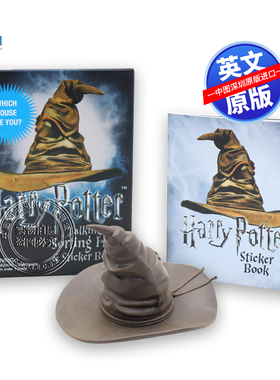 现货哈利波特 分院帽摆件 贴纸书 英文原版 Harry Potter Talking Sorting Hat and Sticker Book 哈利波特周边 手办 进口正版
