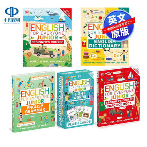 预售英文原版 DK 人人英语初级系列 课程/练习书/语法/词典/词汇卡 English for Everyone Junior Course/Practice/Dictionary