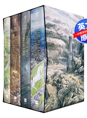 预售英文原版 霍比特人和指环王插图版4册套装 精装豪华收藏版 The Hobbit and the Lord of the Rings 托尔金史诗奇幻魔戒小说