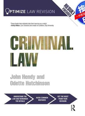 预售【按需印刷】英文原版 优化刑法 Optimize Criminal Law 原装进口正版书籍