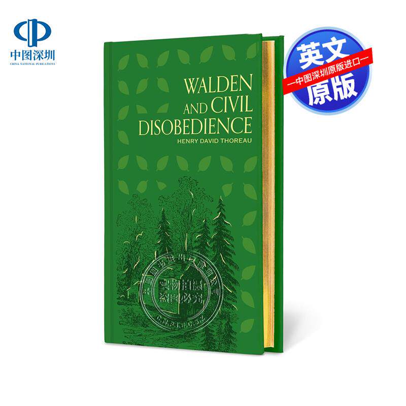 英文原版 瓦尔登湖 精装豪华刷金边版小说 论公民的不服从义务 Walden and Civil Disobedience 亨利梭罗 经典文学名著