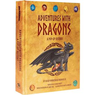 预售英文原版 驯龙高手3D立体书 Adventures with Dragons A Pop-Up History 梦工厂 DreamWorks Dragons 周边 进口书籍正版