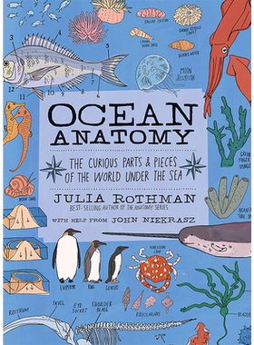 英文原版 海洋解剖学 Ocean Anatomy 自然 Julia Rothman 科普读物 鱼类、鲨鱼、海藻、珊瑚礁、海豹 进口正版书籍
