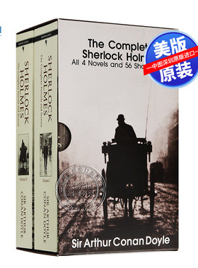 英文原版 福尔摩斯探案集全集小说2册全盒装 Sherlock Holmes 侦探悬疑推理小说青少年书籍 柯南道尔 世界经典名著 进口 正版