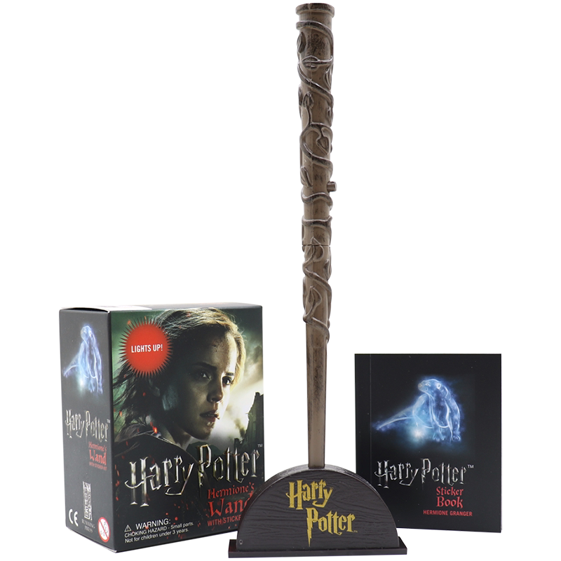 哈利波特:赫敏魔杖套装 英文原版 Harry Potter Hermione’s Wand with Sticker Kit: Lights Up! 哈利波特手办 图书周边
