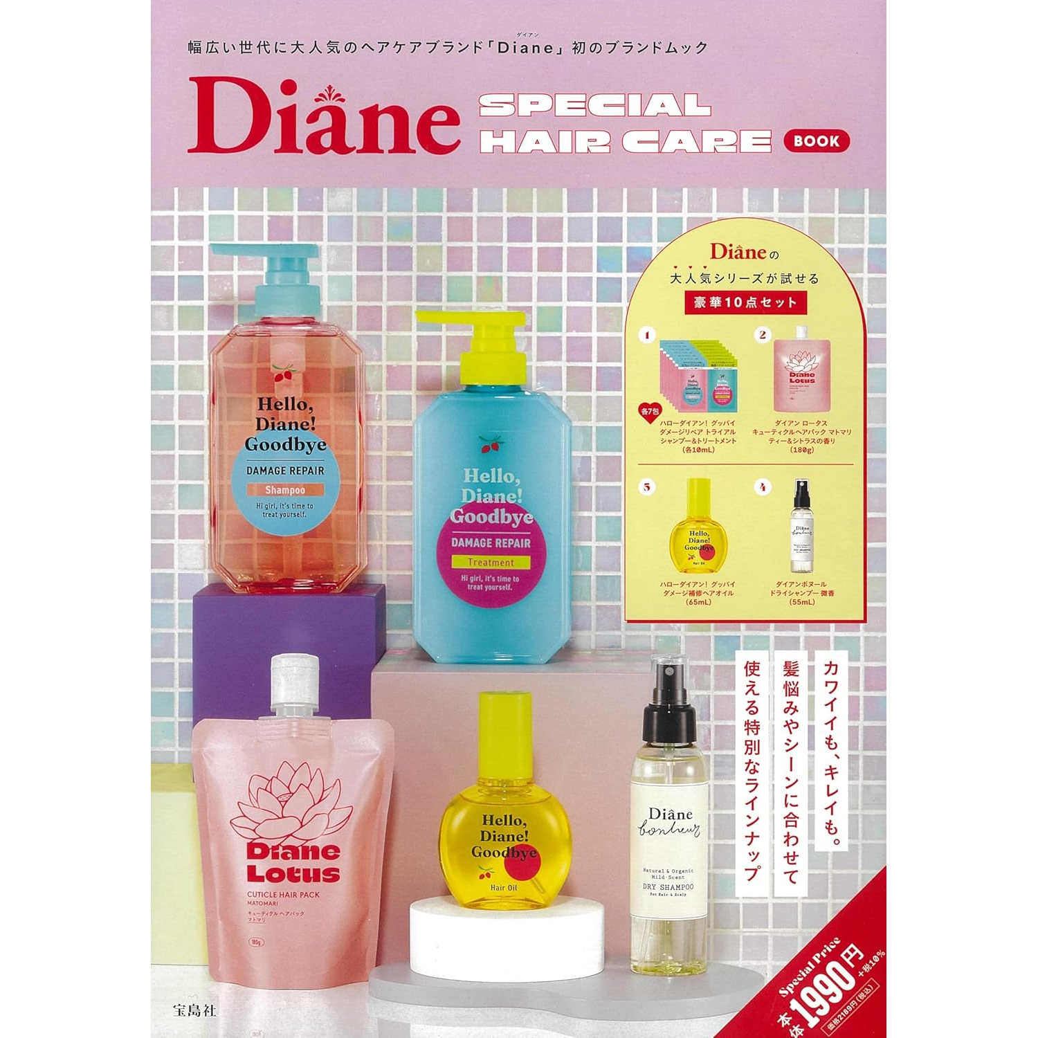 现货【深图日文】Diane SPECIAL HAIR CARE BOOK 黛丝恩洗发护理豪华10件套 (宝島社ブランドムック)  日本原装进口 正版书